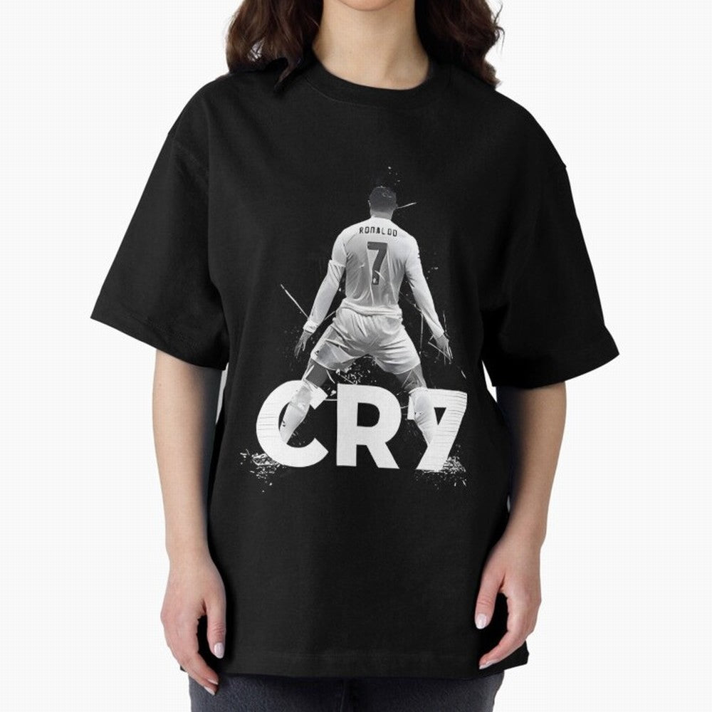 Cr7 Oversized T-Shirt Represent the Passion of Match Day Hype around FIFA World Cup 2026 USA Canada Mexico, CR7, England, Retro Football Energy, Iconic Rivalries, Trophy Chase Drama and Stadium Atmosphere; Ideal for Football Dads, Football Moms,