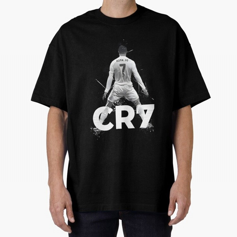 Cr7 Oversized T-Shirt Represent the Passion of Match Day Hype around FIFA World Cup 2026 USA Canada Mexico, CR7, England, Retro Football Energy, Iconic Rivalries, Trophy Chase Drama and Stadium Atmosphere; Ideal for Football Dads, Football Moms,