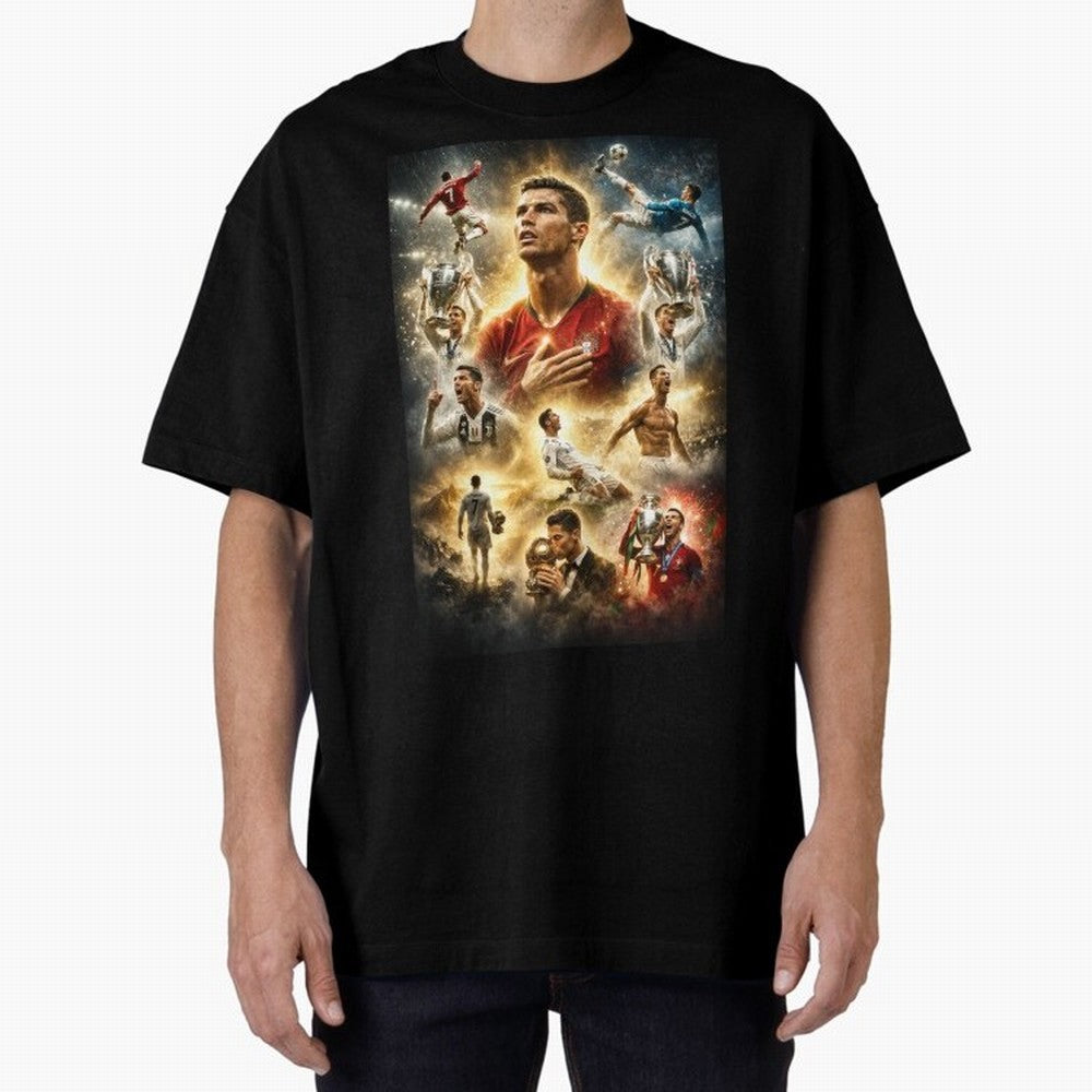 Cristiano Ronaldo Oversized T-Shirt Turn Up for Global Football Passion for FIFA World Cup 2026 Group Stage, Filled with Cristiano Ronaldo, Spain and Netherlands, Worldwide Fan Energy, Dramatic Goals, Stadium Lights and Championship Celebrations;