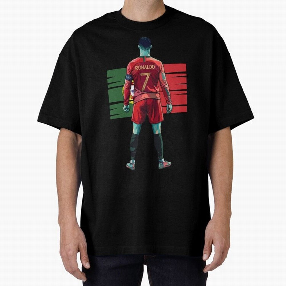 Cristiano Ronaldo Oversized T-Shirt Represent Football Lovers during FIFA World Cup 2026 for Fans of CR7 and Brazil, Portugal and Argentina, Bringing Sports Nostalgia, International Competition, Famous Players and Unforgettable Victories; Created