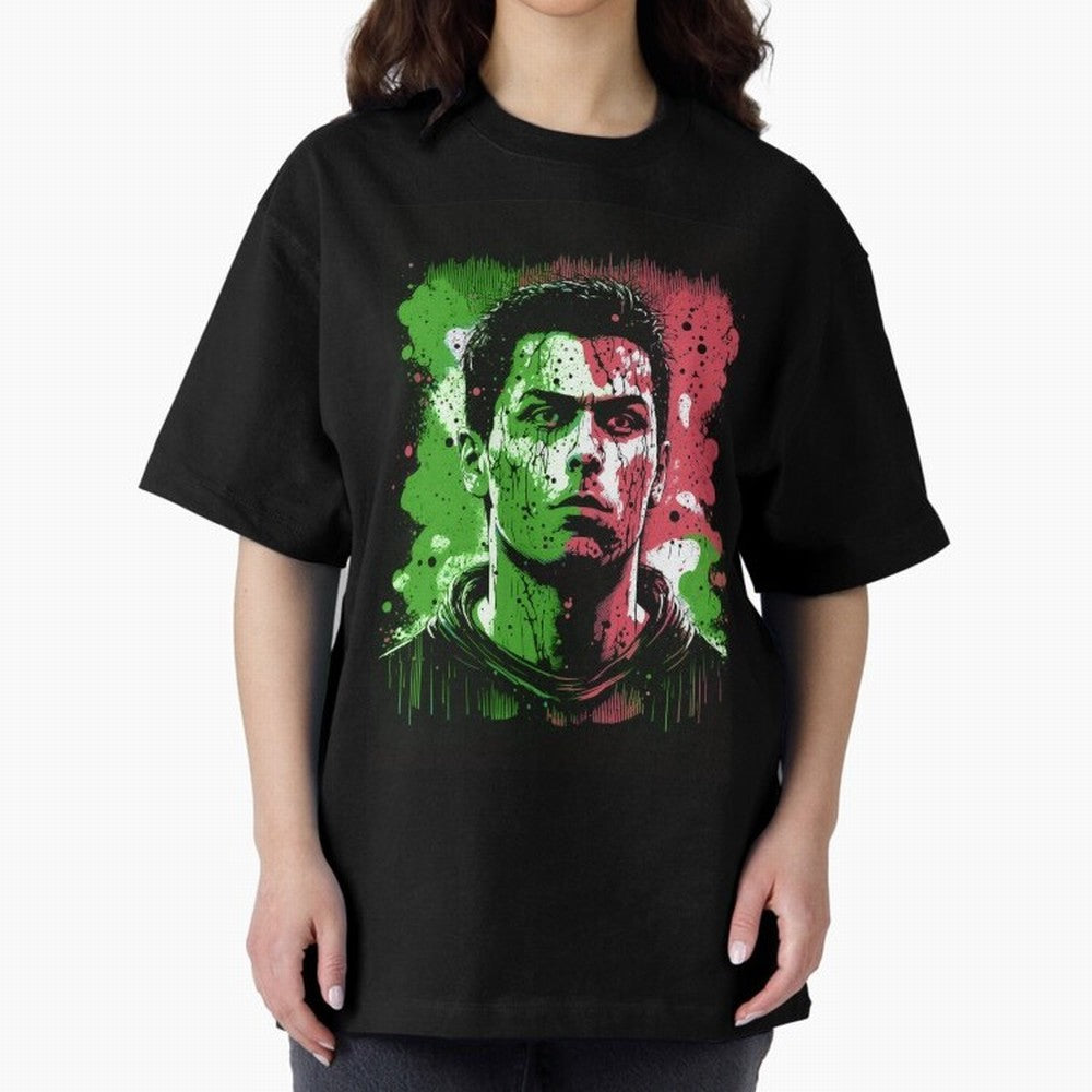 Cristiano Ronaldo Oversized T-Shirt Celebrate Global Passion for Match Day Hype around FIFA World Cup 2026, CR7, Brazil, Goal Celebration Energy, Supporter Heritage, Football Icons and Worldwide Tournament Joy; Made for Die Hard Supporters, Soccer