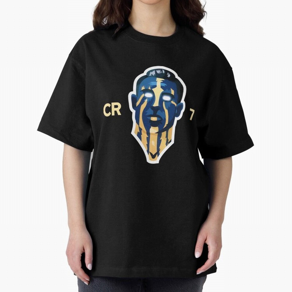 Cristiano Ronaldo Oversized T-Shirt Honor the Beautiful Game during Global Football Passion for FIFA World Cup 2026 Group Stage, Highlighting CR7 and Messi, Brazil, Champion Mindset, Group Stage Buzz, Knockout Tension and Passionate Fan Culture;