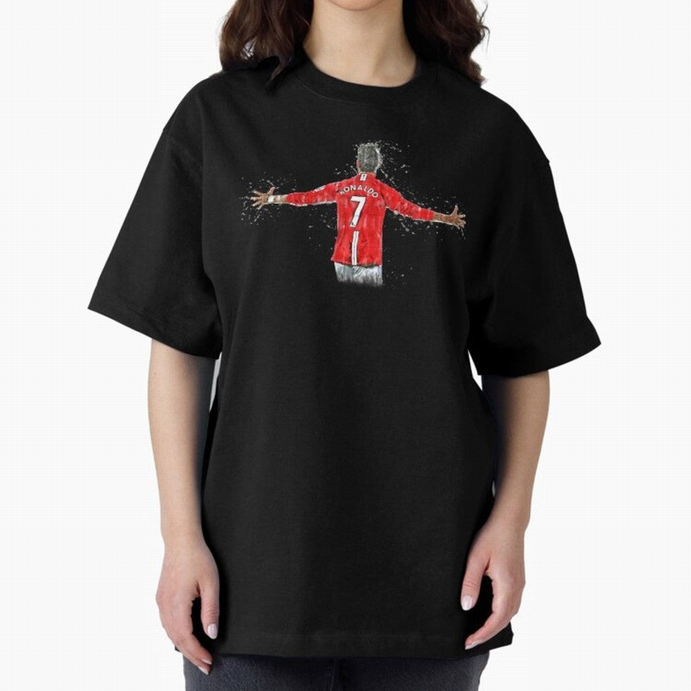 Cristiano Ronaldo in watercolor Oversized T-Shirt Support the Legends of Match Day Hype around FIFA World Cup 2026 USA Canada Mexico, Messi, England, France and Netherlands, Football Passion, Legendary Performances, Festival Vibes and Supporter
