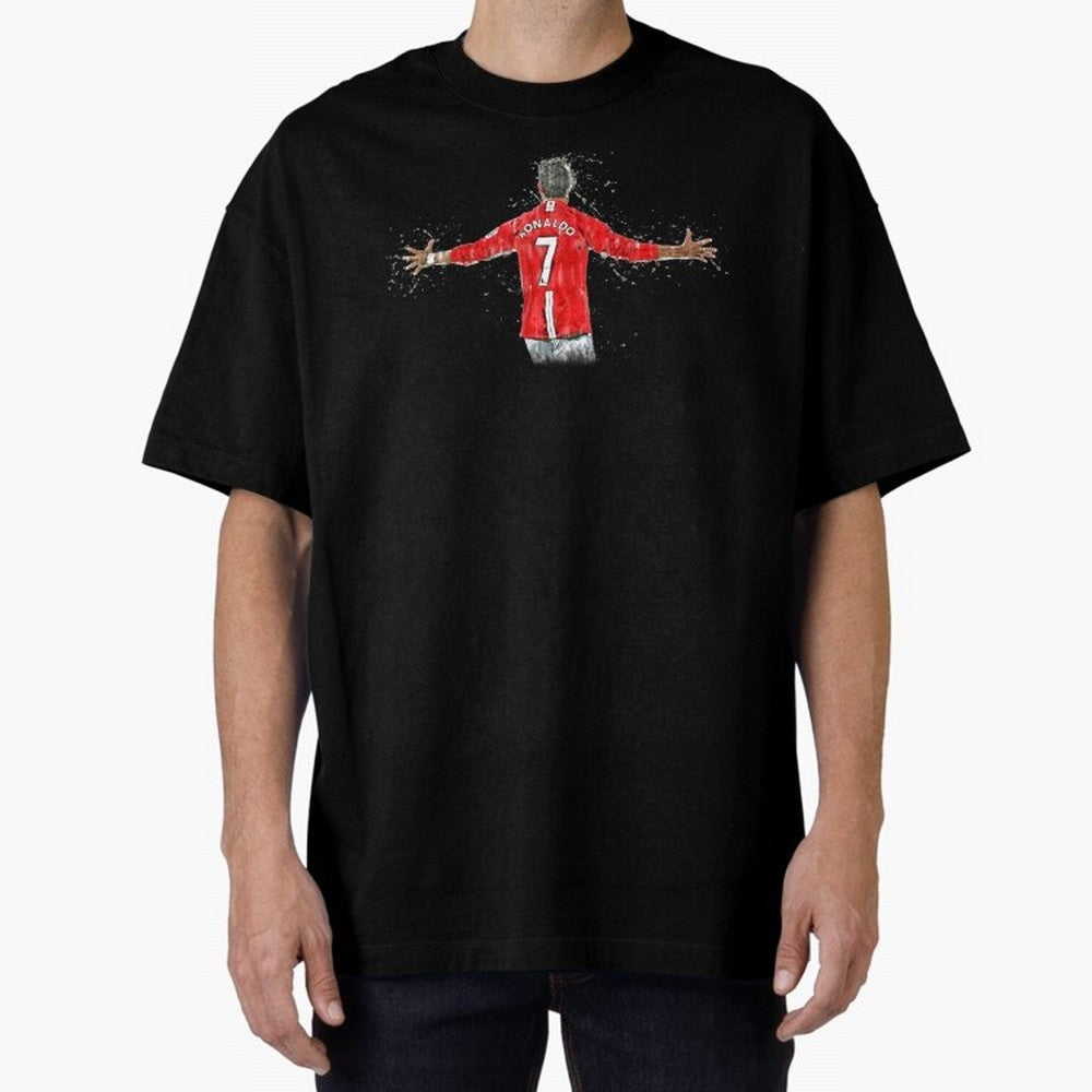 Cristiano Ronaldo in watercolor Oversized T-Shirt Support the Legends of Match Day Hype around FIFA World Cup 2026 USA Canada Mexico, Messi, England, France and Netherlands, Football Passion, Legendary Performances, Festival Vibes and Supporter