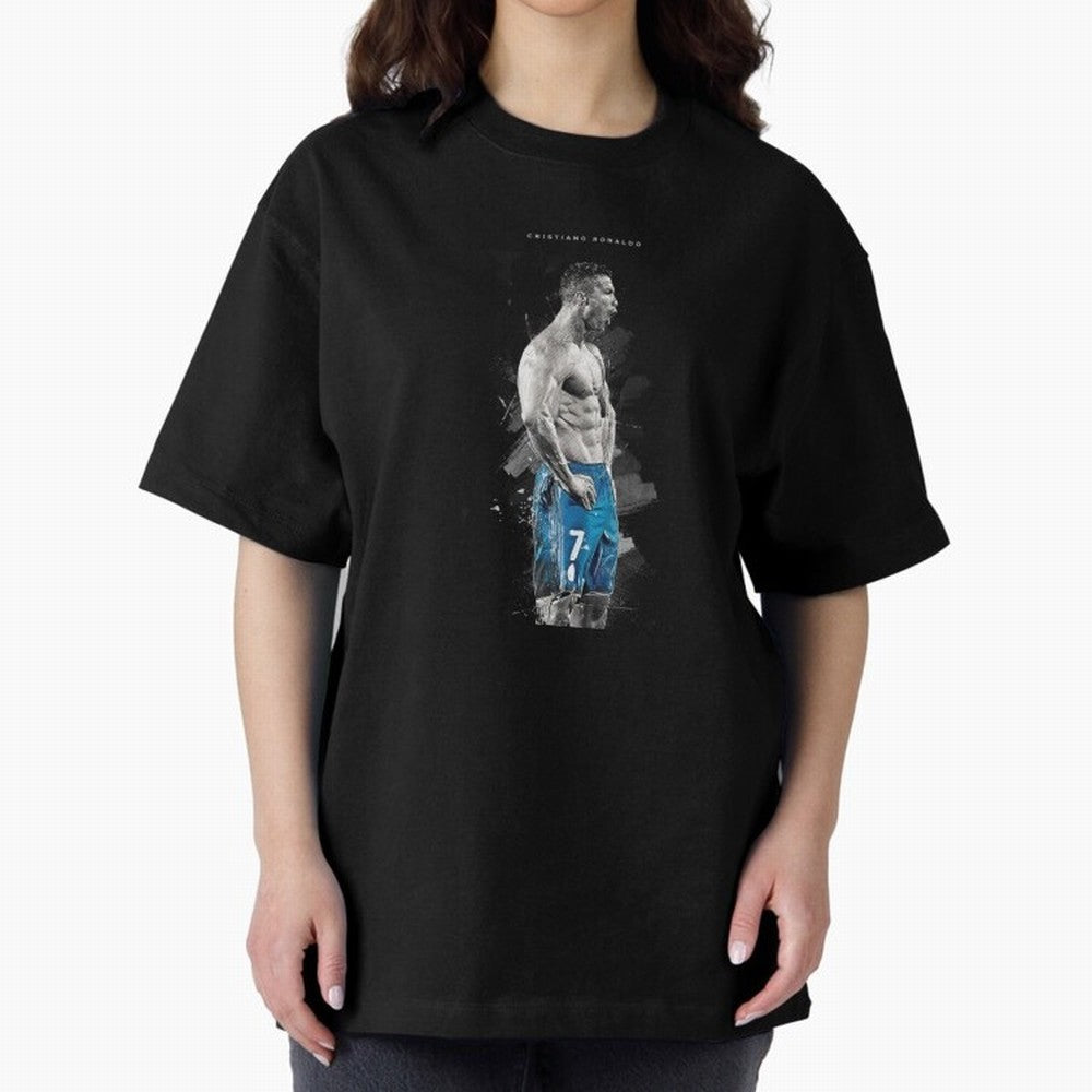 Cristiano Ronaldo Oversized T-Shirt Capture Stadium Memories from Global Football Passion for FIFA World Cup 2026 Group Stage, Made for Cristiano Ronaldo, Haaland and CR7, Portugal, Classic Soccer Heritage, Championship Pressure, Fan Loyalty and