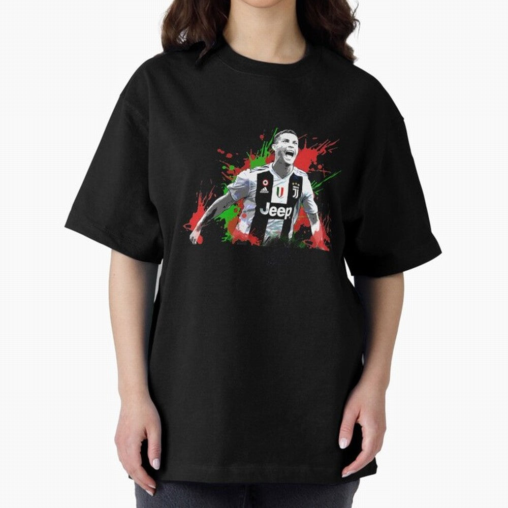 Cristiano Ronaldo Oversized T-Shirt Share Global Football Passion for FIFA World Cup 2026 USA Canada Mexico, Inspired by Neymar, Germany, Vintage Soccer Flavor, Modern Football Stars, National Flags and Final Night Emotion; Made for Collectors Who