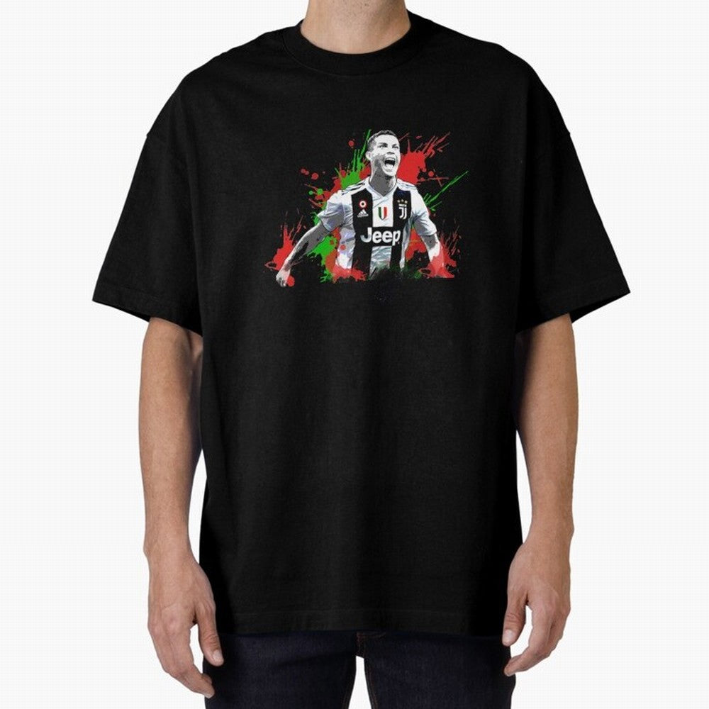 Cristiano Ronaldo Oversized T-Shirt Share Global Football Passion for FIFA World Cup 2026 USA Canada Mexico, Inspired by Neymar, Germany, Vintage Soccer Flavor, Modern Football Stars, National Flags and Final Night Emotion; Made for Collectors Who
