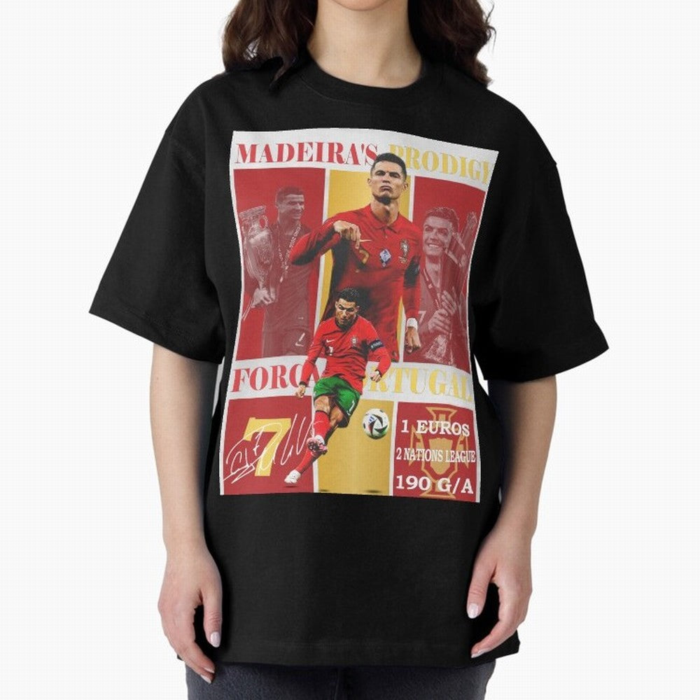 Cristiano Ronaldo Portugal Poster - Madeira's Prodigy CR7 Fan Art Print Oversized T-Shirt Bring Match Day Fire to FIFA World Cup 2026 Group Stage Spirit, Made for Spain, Haaland, Football Passion, Legendary Performances, Festival Vibes and