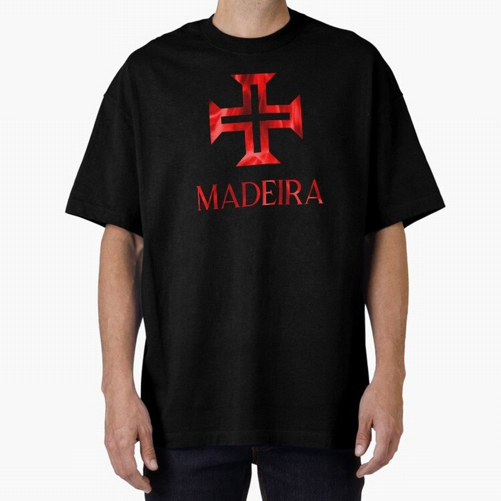 Madeira flames Oversized T-Shirt Elevate Global Football Passion for FIFA World Cup 2026 Group Stage, Capturing Messi, CR7 and Mbappe, England, Championship Spirit, Famous Goals, Roaring Crowds and International Football Unity; Perfect for Fans,