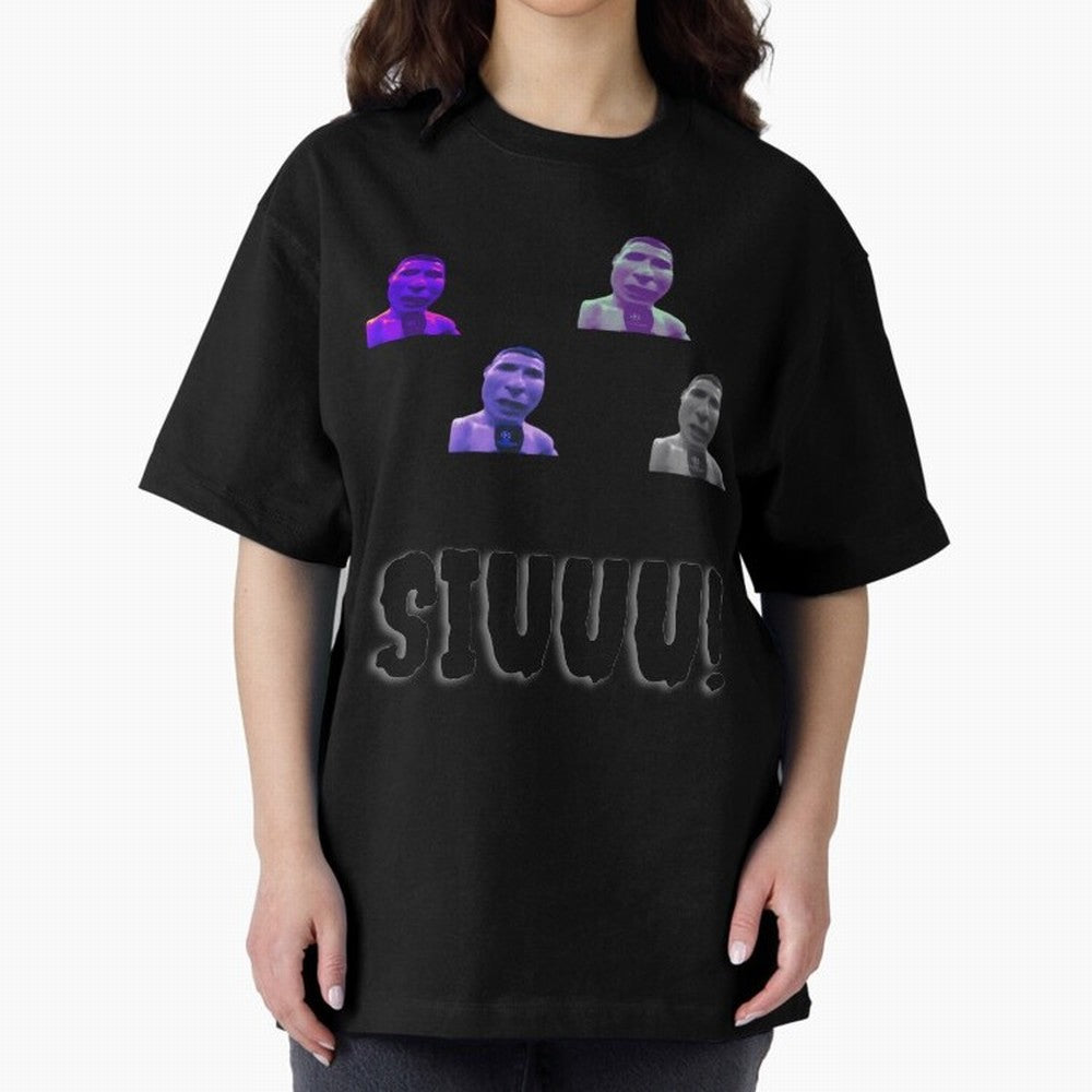 siuuu funny cr7 stickers 2022 Oversized T-Shirt Represent the Passion of FIFA World Cup 2026 Centered on Cristiano Ronaldo, England and Germany Energy, Champion Mindset, Group Stage Buzz, Knockout Tension and Passionate Fan Culture; Made for Die