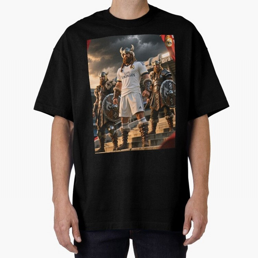 Los Vikingos del Bernab¨¦u Oversized T-Shirt Step into FIFA World Cup 2026 Group Stage for Fans of Haaland and Mbappe and Portugal, Bringing Classic Soccer Heritage, Championship Pressure, Fan Loyalty and International Pride; Made for Die Hard