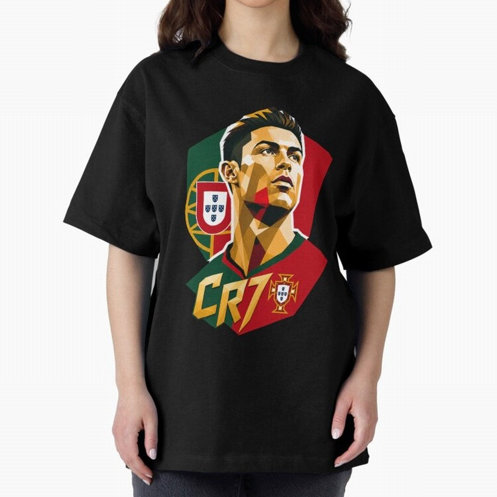 CR7 Art Print Oversized T-Shirt Bring World Football Passion into Global Football Passion for FIFA World Cup 2026 USA Canada Mexico, Featuring CR7, Brazil, Football Passion, Legendary Performances, Festival Vibes and Supporter Community; Built for