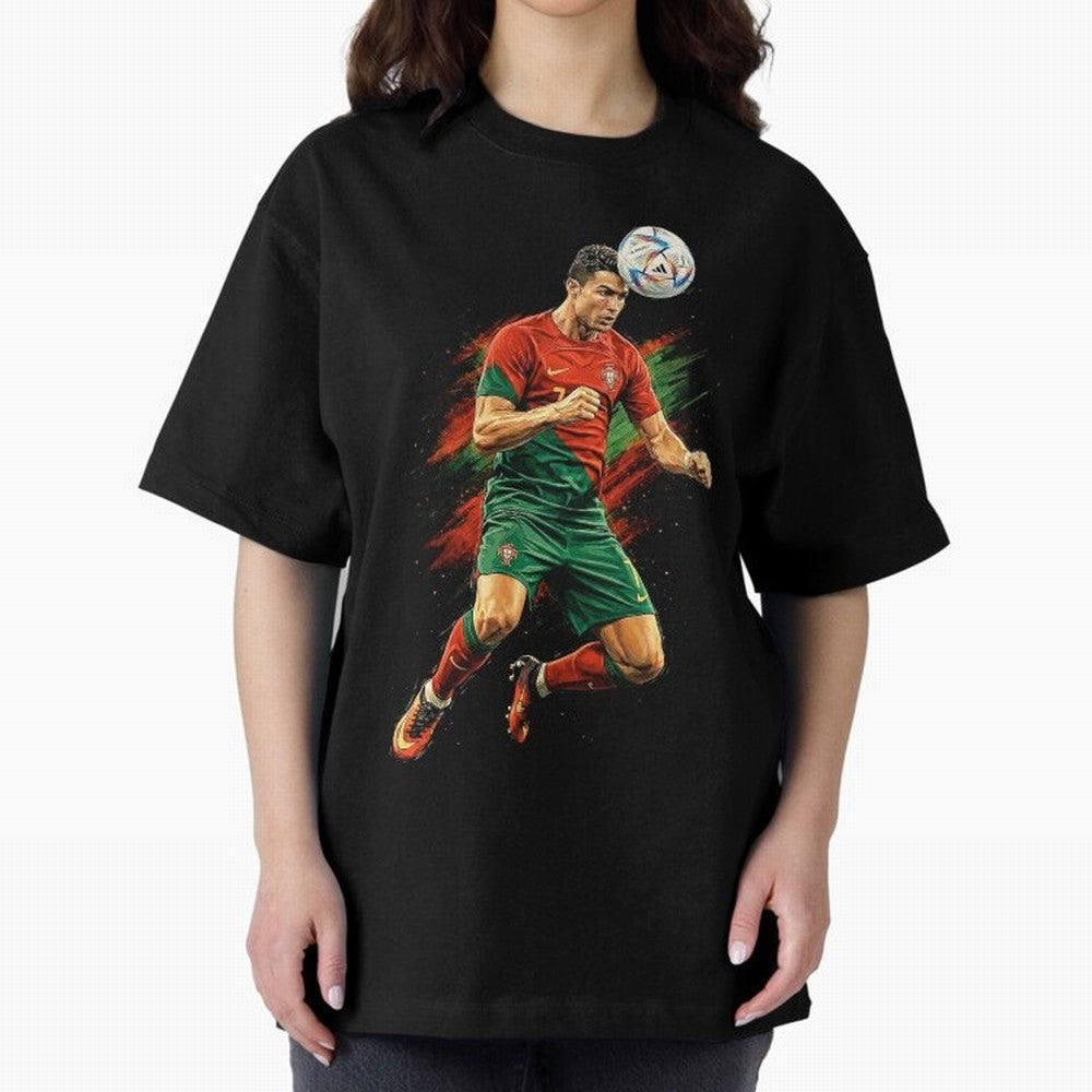 Cristiano Ronaldo Football Legend Oversized T-Shirt Follow the Final Road of FIFA World Cup 2026 for Fans of CR7 and France and Portugal, Bringing Tournament Hype, Historic Matchups, Family Viewing Parties and Global Sports Pride; Ideal for Fans