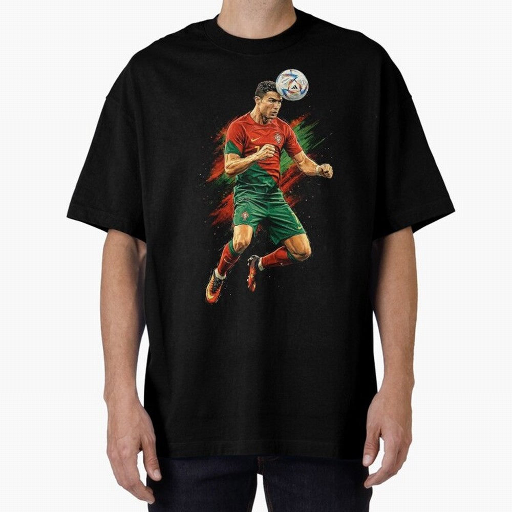 Cristiano Ronaldo Football Legend Oversized T-Shirt Follow the Final Road of FIFA World Cup 2026 for Fans of CR7 and France and Portugal, Bringing Tournament Hype, Historic Matchups, Family Viewing Parties and Global Sports Pride; Ideal for Fans