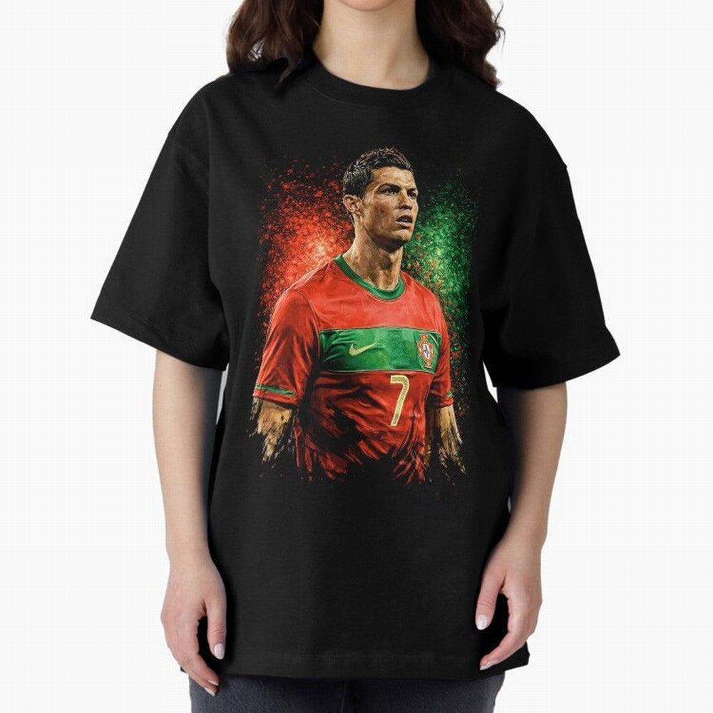 Cristiano Ronaldo Football Legend Oversized T-Shirt Support Iconic Players in FIFA World Cup 2026 Celebrating Messi and Cristiano Ronaldo, Argentina and Brazil Energy, Football History, Final Match Energy, Crowd Noise and Once in a Lifetime
