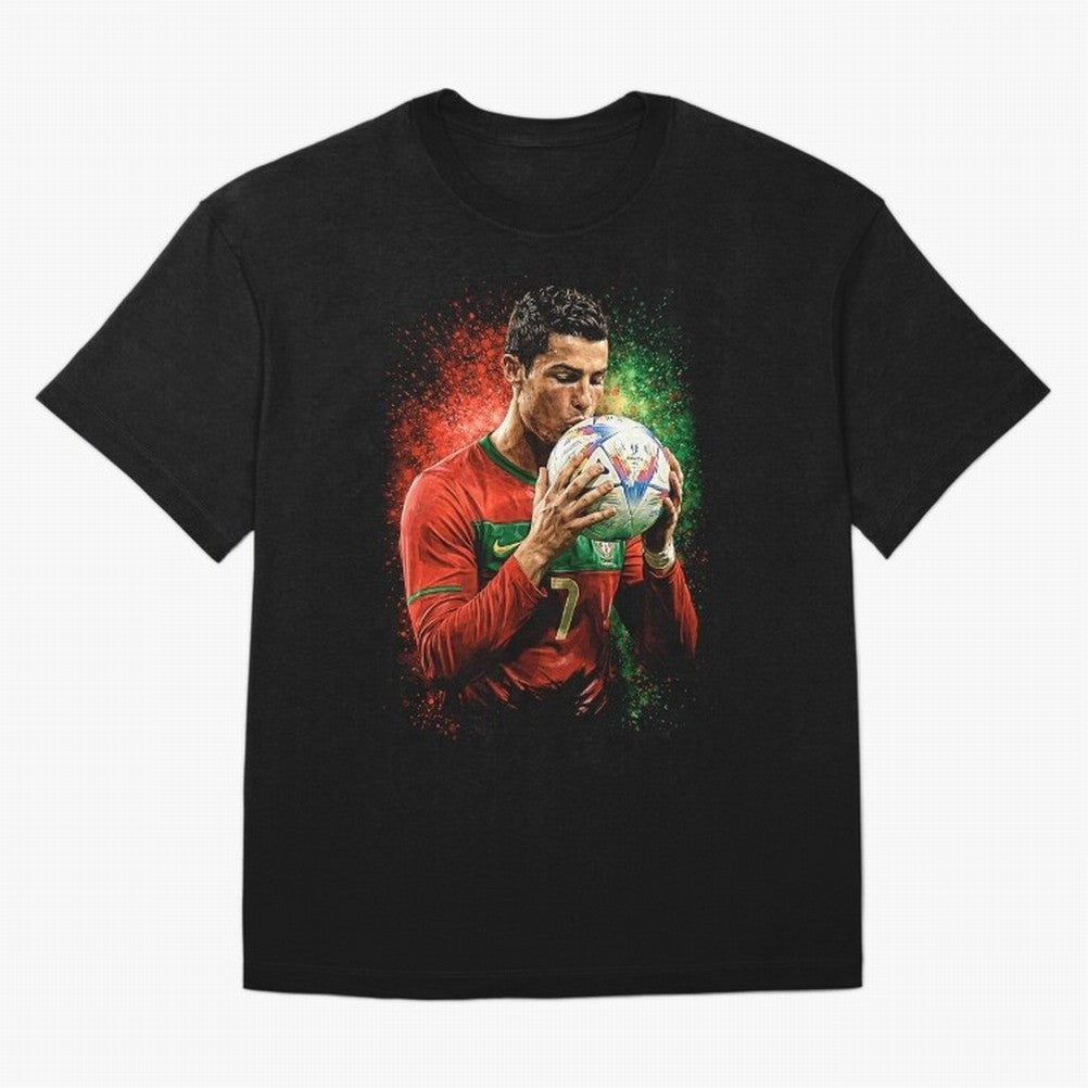 Cristiano Ronaldo Football Legend Oversized T-Shirt Celebrate Fan Culture around FIFA World Cup 2026 for Fans of Haaland and Mbappe and Argentina, Bringing Tournament Hype, Historic Matchups, Family Viewing Parties and Global Sports Pride; Perfect