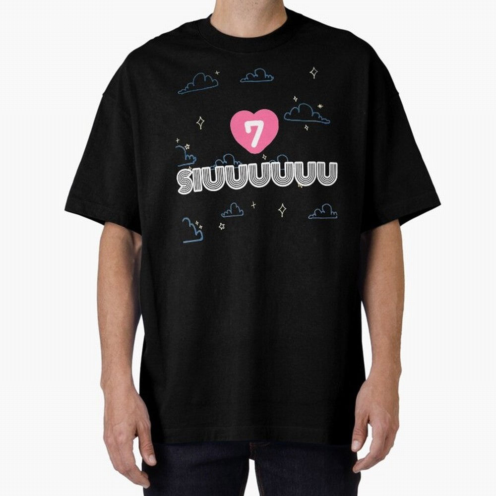 Siiiuuu 7 CR7 goal Oversized T-Shirt Honor Football Greatness during Global Football Passion for FIFA World Cup 2026, Highlighting Cristiano Ronaldo, Haaland and CR7, England, Champion Mindset, Group Stage Buzz, Knockout Tension and Passionate Fan