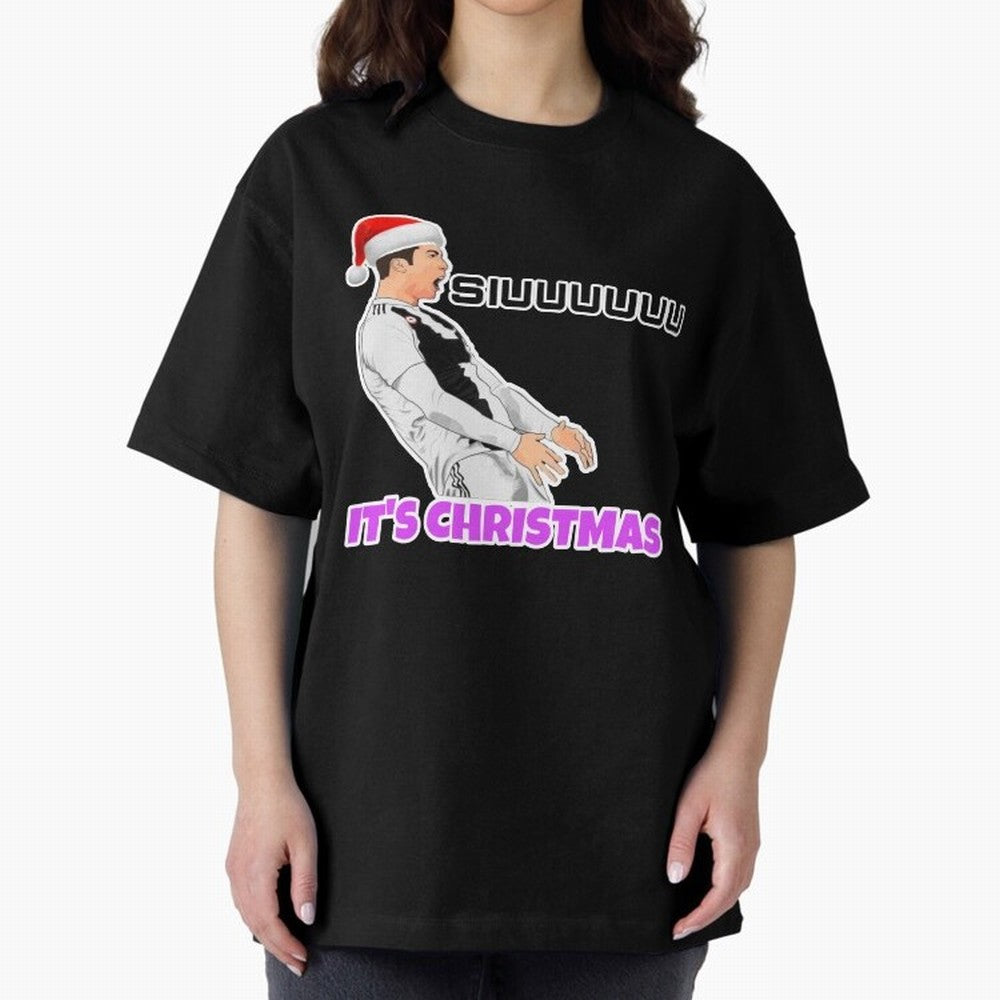 It¡¯s Christmas siuuu CR7 funny Oversized T-Shirt Support FIFA World Cup 2026 USA Canada Mexico Inspired by Mbappe, Portugal Energy, Retro Football Energy, Iconic Rivalries, Trophy Chase Drama and Stadium Atmosphere; Perfect for People Who Love