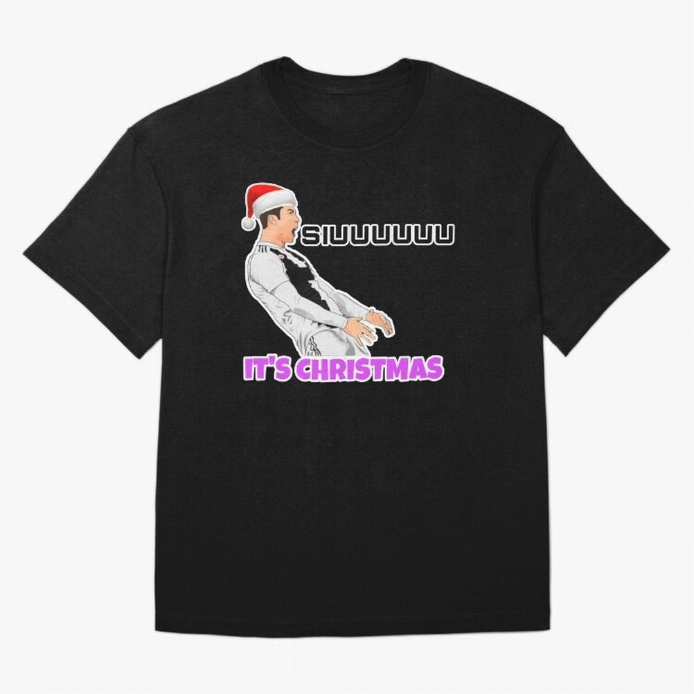 It¡¯s Christmas siuuu CR7 funny Oversized T-Shirt Support FIFA World Cup 2026 USA Canada Mexico Inspired by Mbappe, Portugal Energy, Retro Football Energy, Iconic Rivalries, Trophy Chase Drama and Stadium Atmosphere; Perfect for People Who Love
