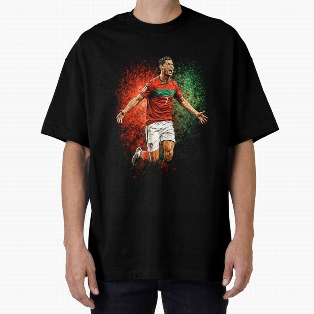 Cristiano Ronaldo Football Legend Oversized T-Shirt Fuel FIFA World Cup 2026 USA Canada Mexico Centered on CR7, France Energy, Football Passion, Legendary Performances, Festival Vibes and Supporter Community; Ideal for Football Dads, Football Moms,