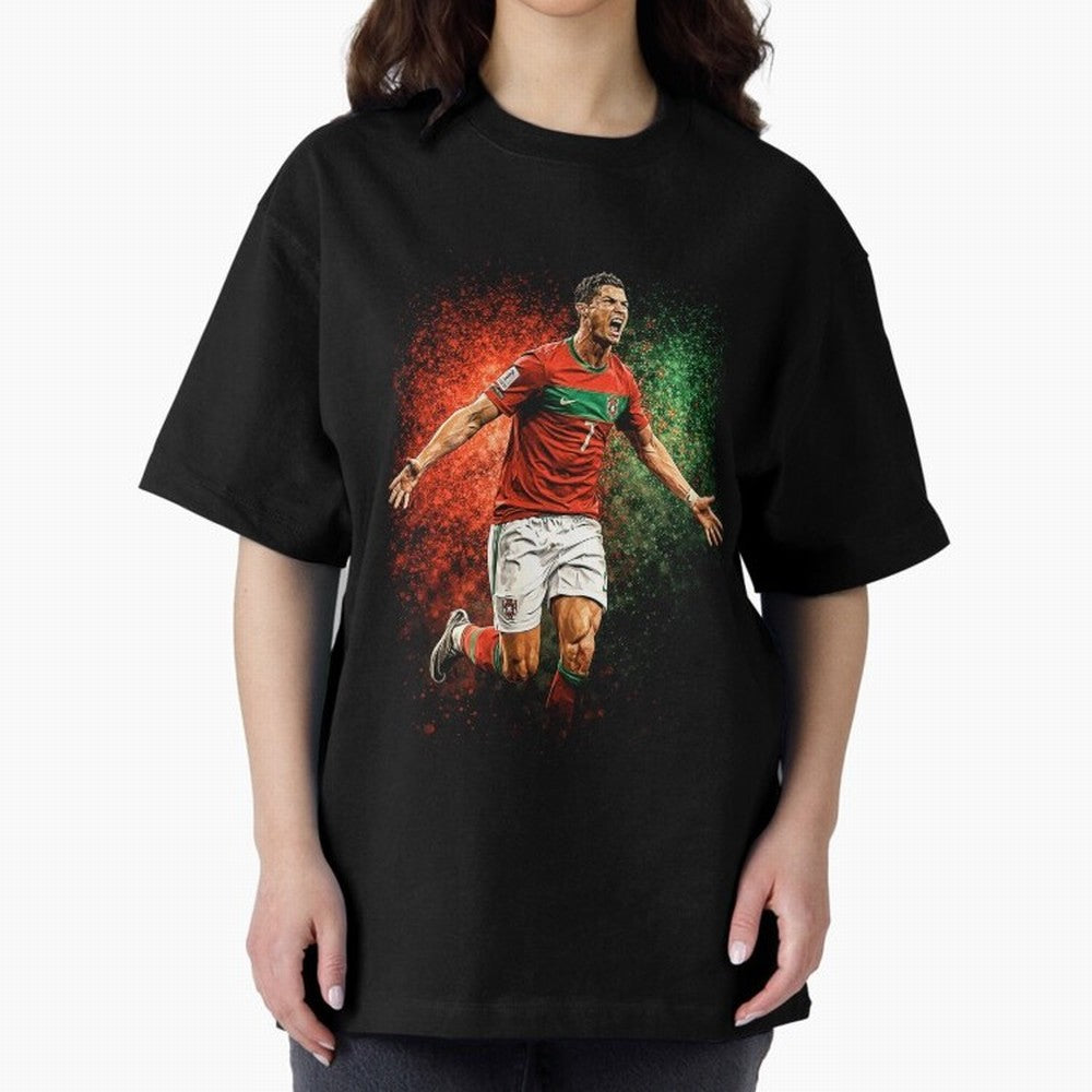 Cristiano Ronaldo Football Legend Oversized T-Shirt Fuel FIFA World Cup 2026 USA Canada Mexico Centered on CR7, France Energy, Football Passion, Legendary Performances, Festival Vibes and Supporter Community; Ideal for Football Dads, Football Moms,