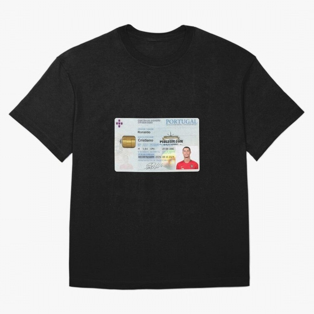 Cristiano Ronaldo CARD ID Oversized T-Shirt Experience Global Football Passion for FIFA World Cup 2026 USA Canada Mexico, Filled with CR7 and Messi, Germany, Football Festival Excitement, Trophy Ambitions, Country Rivalries and Star Player Buzz;