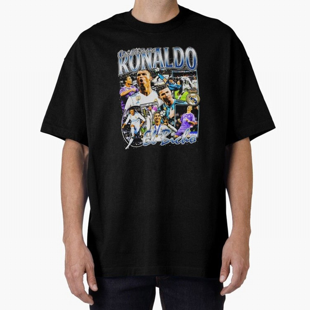 Cristiano Ronaldo El Bicho Oversized T-Shirt Celebrate Fan Favorites in Global Football Passion for FIFA World Cup 2026 Group Stage, Inspired by CR7 and Messi, England, Match Day Excitement, Supporter Culture, Golden Goals and Global Football