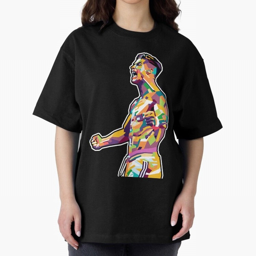 Cr7 Pop Art Oversized T-Shirt Represent the Passion of FIFA World Cup 2026 Group Stage Celebrating Neymar, Haaland and Cristiano Ronaldo, England, France and Netherlands Energy, Match Day Excitement, Supporter Culture, Golden Goals and Global