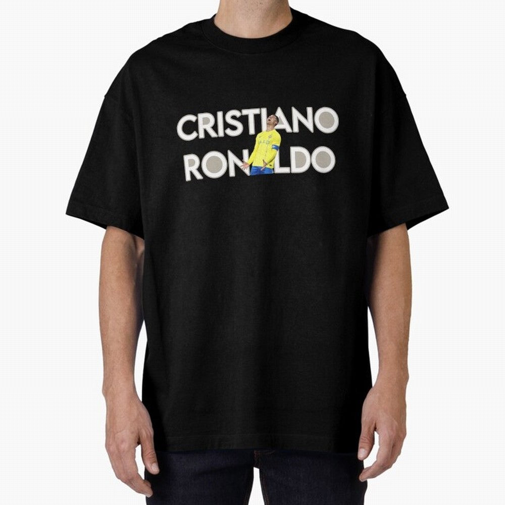 Cristiano Ronaldo Oversized T-Shirt Cheer for FIFA World Cup 2026 Group Stage for Fans of Haaland and England, France and Netherlands, Bringing Match Day Excitement, Supporter Culture, Golden Goals and Global Football Passion; Great for Watch