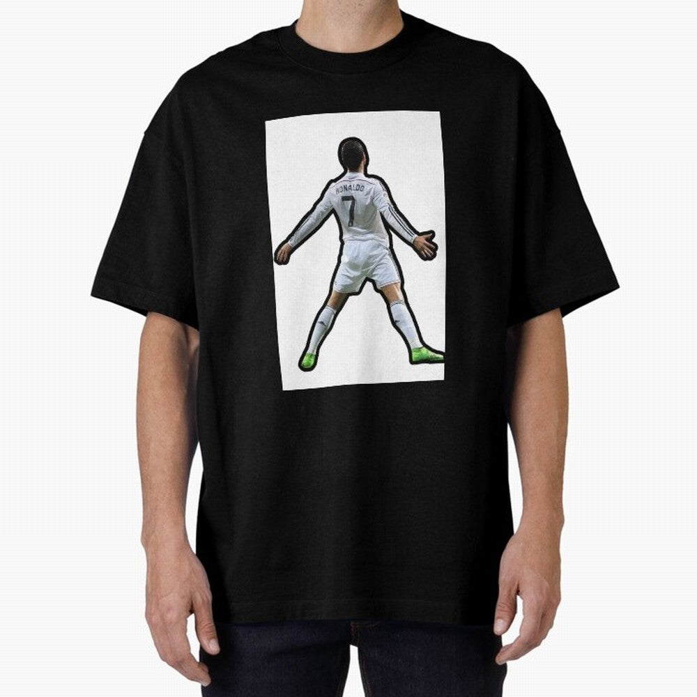 Cristiano Ronaldo Suii Sticker Oversized T-Shirt Celebrate Match Day Hype around FIFA World Cup 2026, Haaland, France and Portugal, Stadium Memories, Football Loyalty, International Chants and Championship Tradition; Ideal for Football Dads,