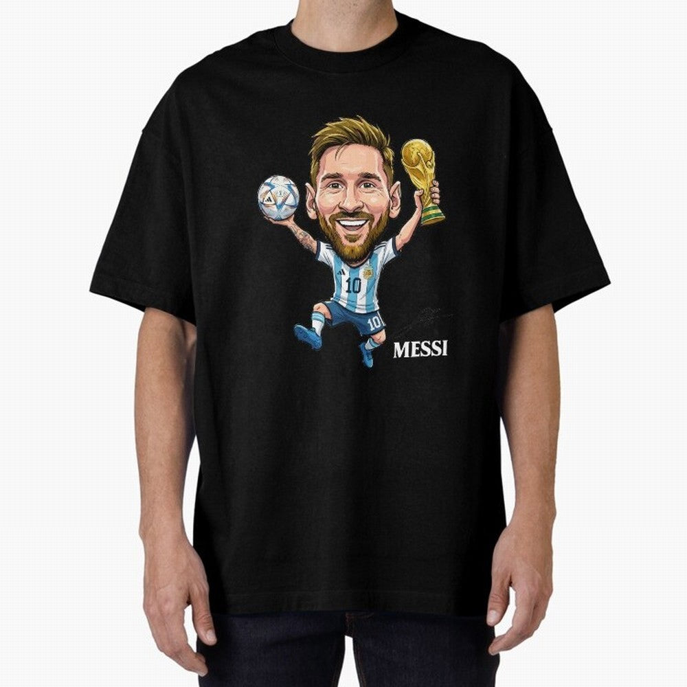 Messi Campion Oversized T-Shirt Feel the Heartbeat of Global Football Passion for FIFA World Cup 2026 Group Stage, Inspired by Messi, France and Portugal, Worldwide Fan Energy, Dramatic Goals, Stadium Lights and Championship Celebrations; Ideal for