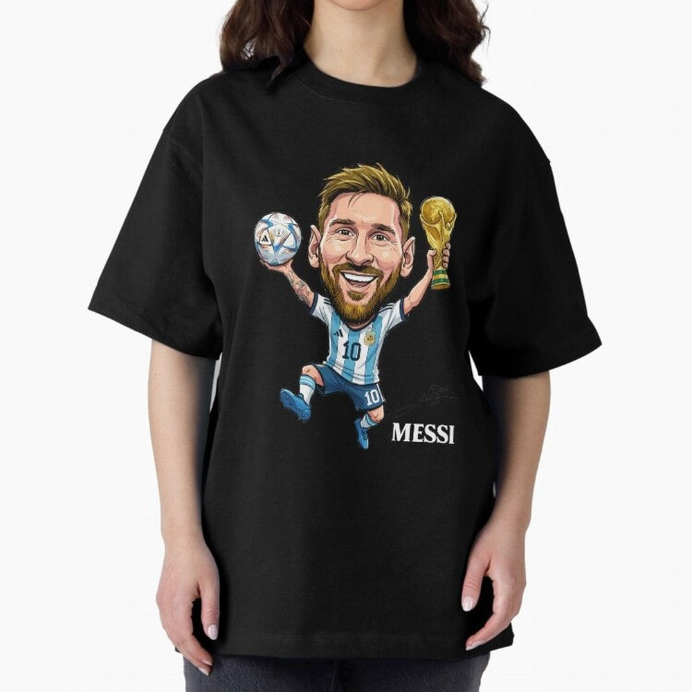 Messi Campion Oversized T-Shirt Feel the Heartbeat of Global Football Passion for FIFA World Cup 2026 Group Stage, Inspired by Messi, France and Portugal, Worldwide Fan Energy, Dramatic Goals, Stadium Lights and Championship Celebrations; Ideal for