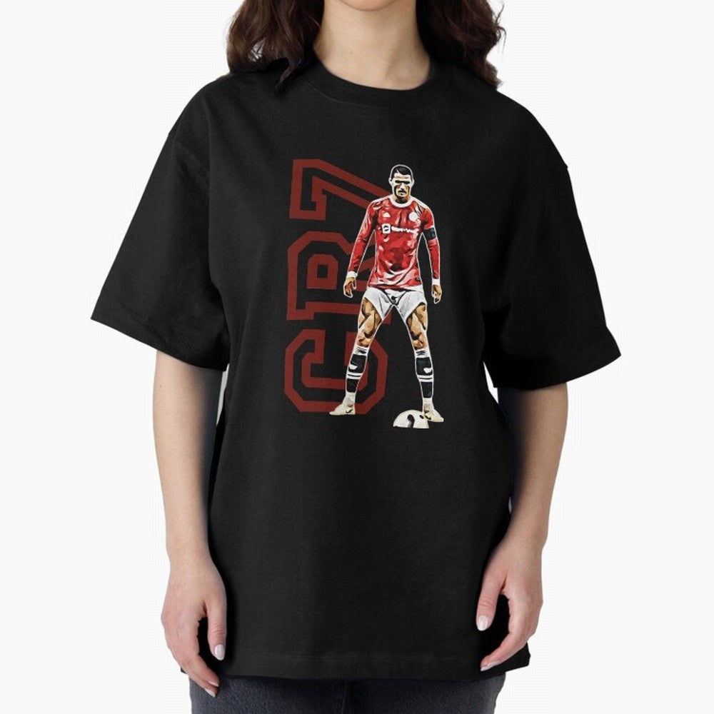 Cr7 Oversized T-Shirt Stand Out with Spirit from the FIFA World Cup 2026 Journey through Haaland Highlights, France Pride, Champion Mindset, Group Stage Buzz, Knockout Tension and Passionate Fan Culture; Great for Supporters Who Love Legendary
