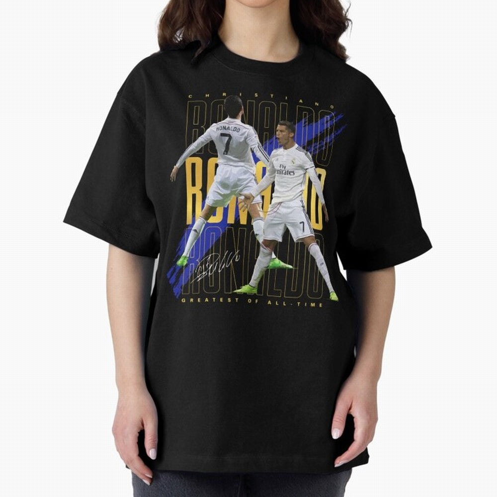 Cristiano Ronaldo Suuiii! Greatest Of All Time Oversized T-Shirt Represent the Passion of Match Day Hype around FIFA World Cup 2026, Mbappe and Neymar, France and Portugal, Stadium Memories, Football Loyalty, International Chants and Championship
