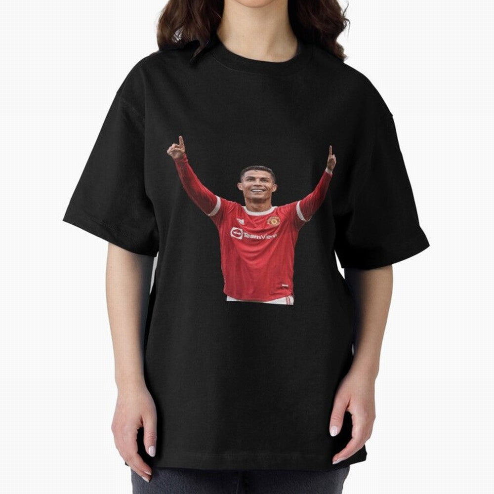 Crisitano Ronaldo Manchester United Oversized T-Shirt Celebrate the Magic of FIFA World Cup 2026 with Neymar, Portugal, Spain and Germany Energy, Stadium Memories, Football Loyalty, International Chants and Championship Tradition; Built for