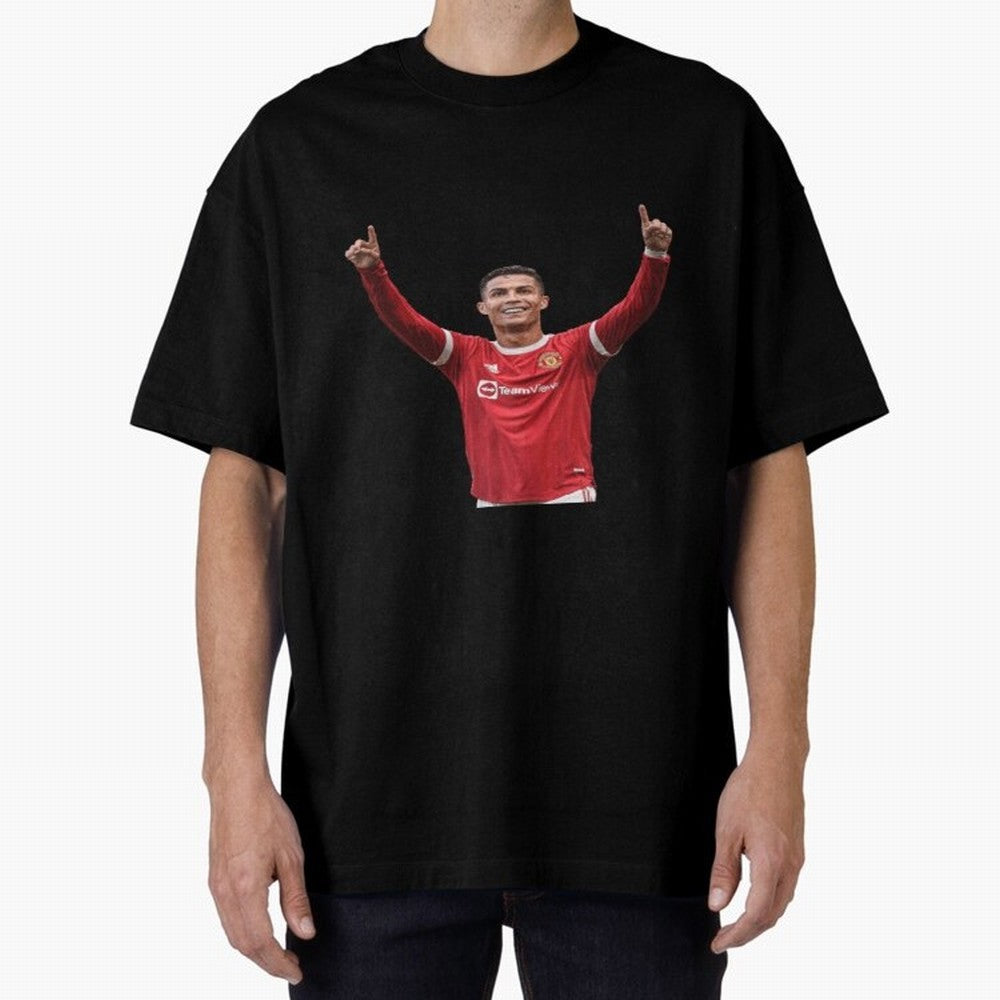 Crisitano Ronaldo Manchester United Oversized T-Shirt Celebrate the Magic of FIFA World Cup 2026 with Neymar, Portugal, Spain and Germany Energy, Stadium Memories, Football Loyalty, International Chants and Championship Tradition; Built for