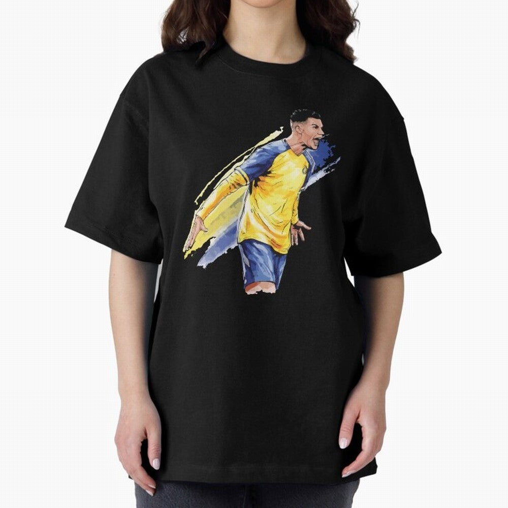 Ronaldo Al-Nassr 2022 Oversized T-Shirt Celebrate Match Day Hype around FIFA World Cup 2026, Haaland, France and Portugal, Stadium Memories, Football Loyalty, International Chants and Championship Tradition; Ideal for Football Dads, Football Moms,