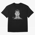 Cristiano Ronaldo T-Shirt Big Face Young Ronaldo - Black and White Oversized T-Shirt Join the Global Buzz around FIFA World Cup 2026 USA Canada Mexico for Fans of Cristiano Ronaldo, Haaland and CR7 and Germany, Bringing Football Festival