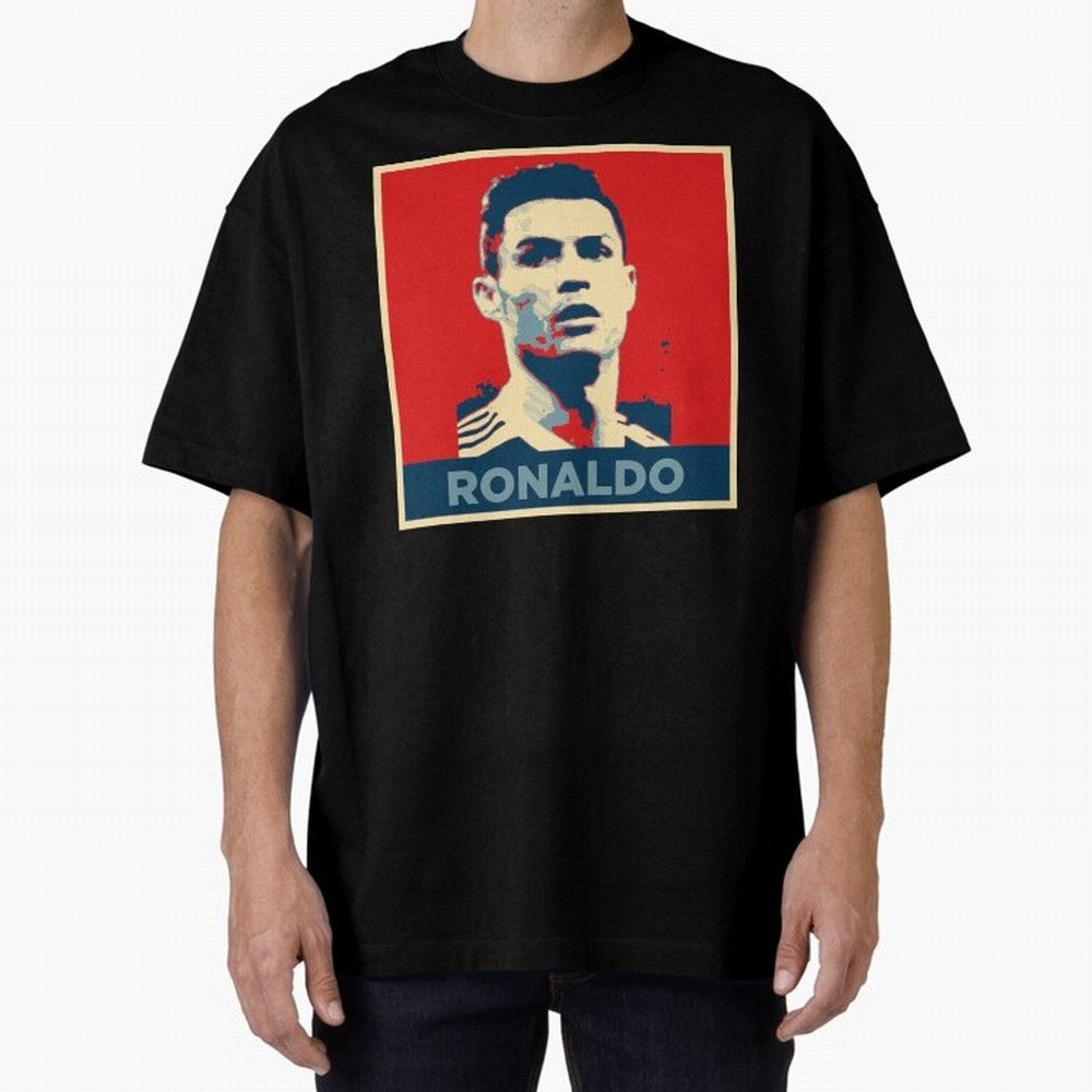 Cristiano Ronaldo Obama Style Oversized T-Shirt Represent Football Lovers during FIFA World Cup 2026 USA Canada Mexico for Fans of Mbappe and Brazil, Bringing Supporter Pride, Iconic Celebrations, Legendary Names and Global Match Day Energy; Ideal