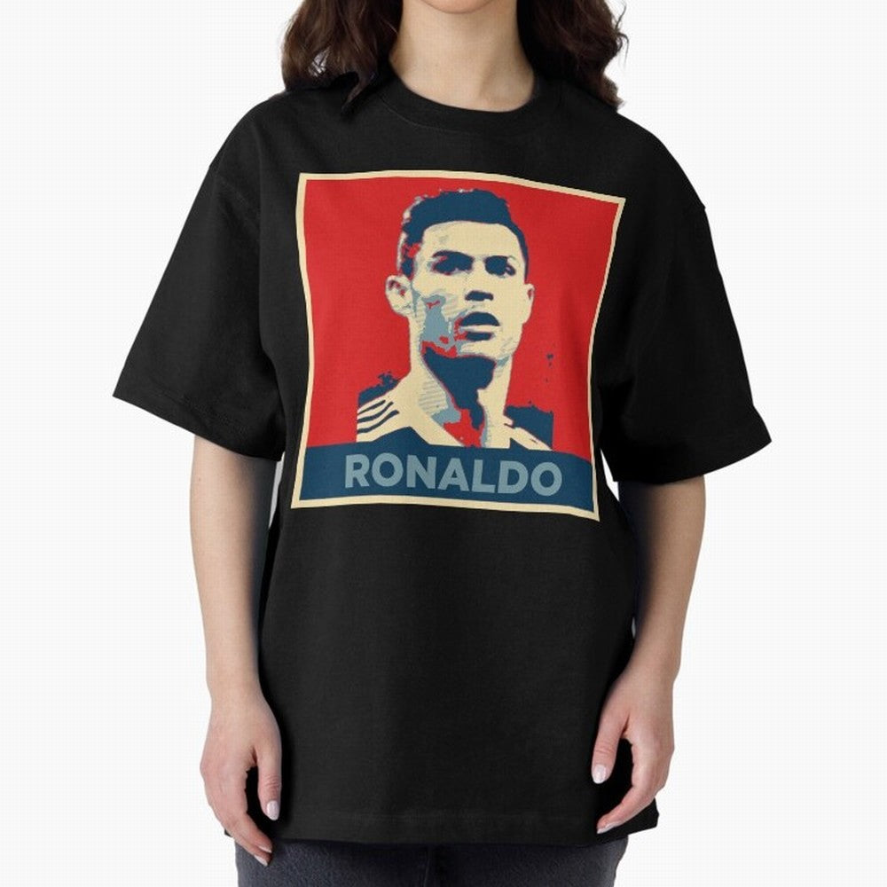 Cristiano Ronaldo Obama Style Oversized T-Shirt Represent Football Lovers during FIFA World Cup 2026 USA Canada Mexico for Fans of Mbappe and Brazil, Bringing Supporter Pride, Iconic Celebrations, Legendary Names and Global Match Day Energy; Ideal