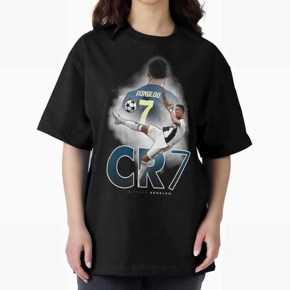 CR7 Oversized T-Shirt Celebrate the Next Chapter of Global Football Passion for FIFA World Cup 2026 Group Stage, with Mbappe and Neymar, Argentina, Tournament Hype, Historic Matchups, Family Viewing Parties and Global Sports Pride; Great for Watch