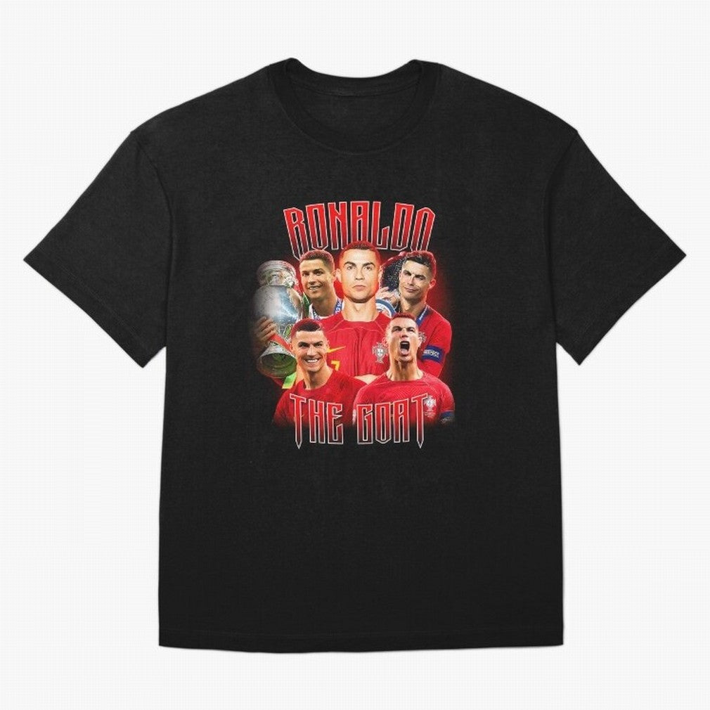 Cristiano Ronaldo The Goat Bootleg Oversized T-Shirt Discover Match Day Hype around FIFA World Cup 2026 USA Canada Mexico, Messi, Neymar and Mbappe, Netherlands, Vintage Soccer Flavor, Modern Football Stars, National Flags and Final Night Emotion;