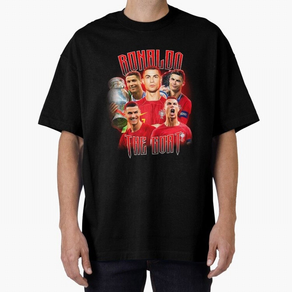 Cristiano Ronaldo The Goat Bootleg Oversized T-Shirt Discover Match Day Hype around FIFA World Cup 2026 USA Canada Mexico, Messi, Neymar and Mbappe, Netherlands, Vintage Soccer Flavor, Modern Football Stars, National Flags and Final Night Emotion;