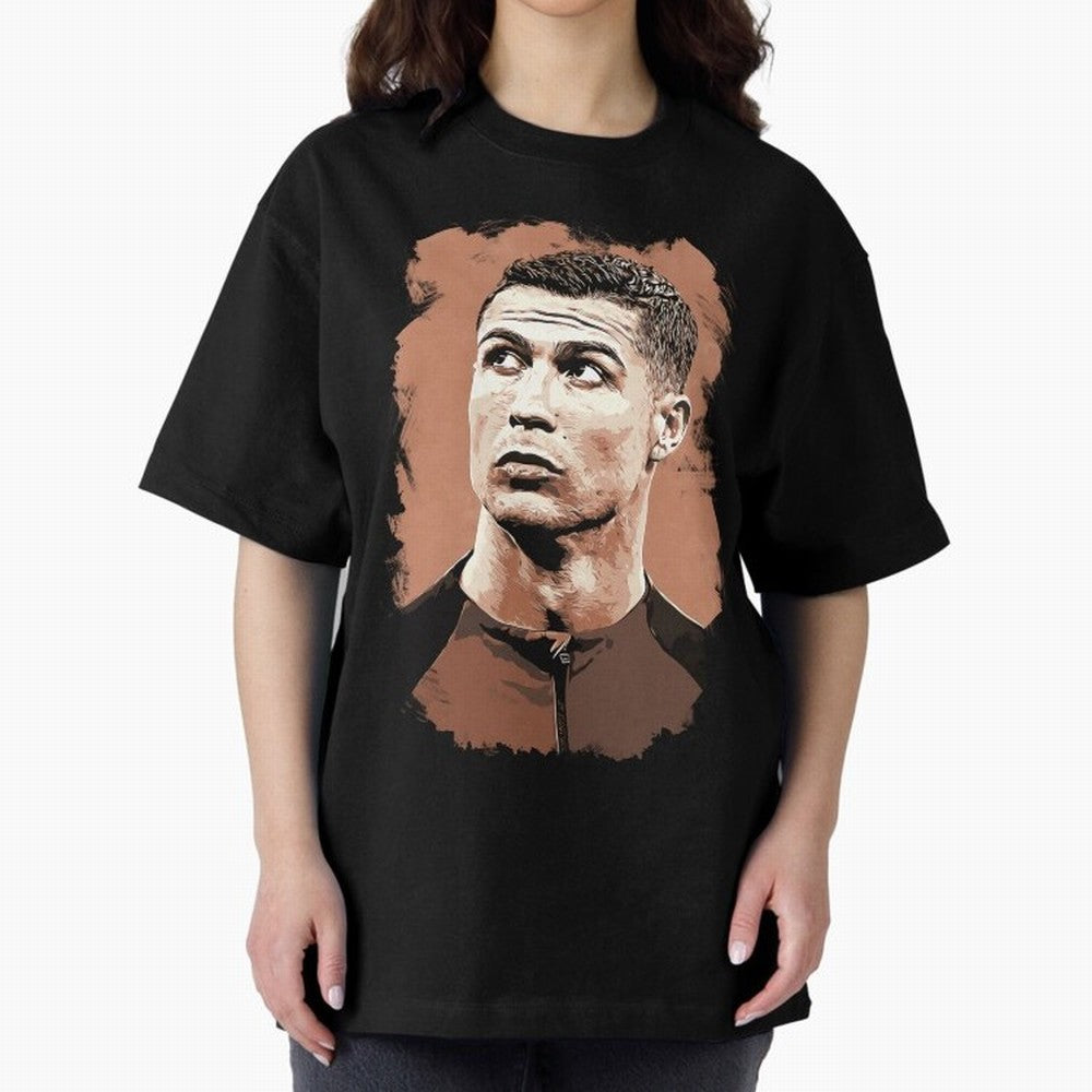 Cristiano Ronaldo Vexel Painting Oversized T-Shirt Showcase FIFA World Cup 2026 USA Canada Mexico for Fans of Neymar, Haaland and Cristiano Ronaldo and Brazil, Bringing Fan Favorite Moments, National Team Passion, Big Match Drama and Soccer