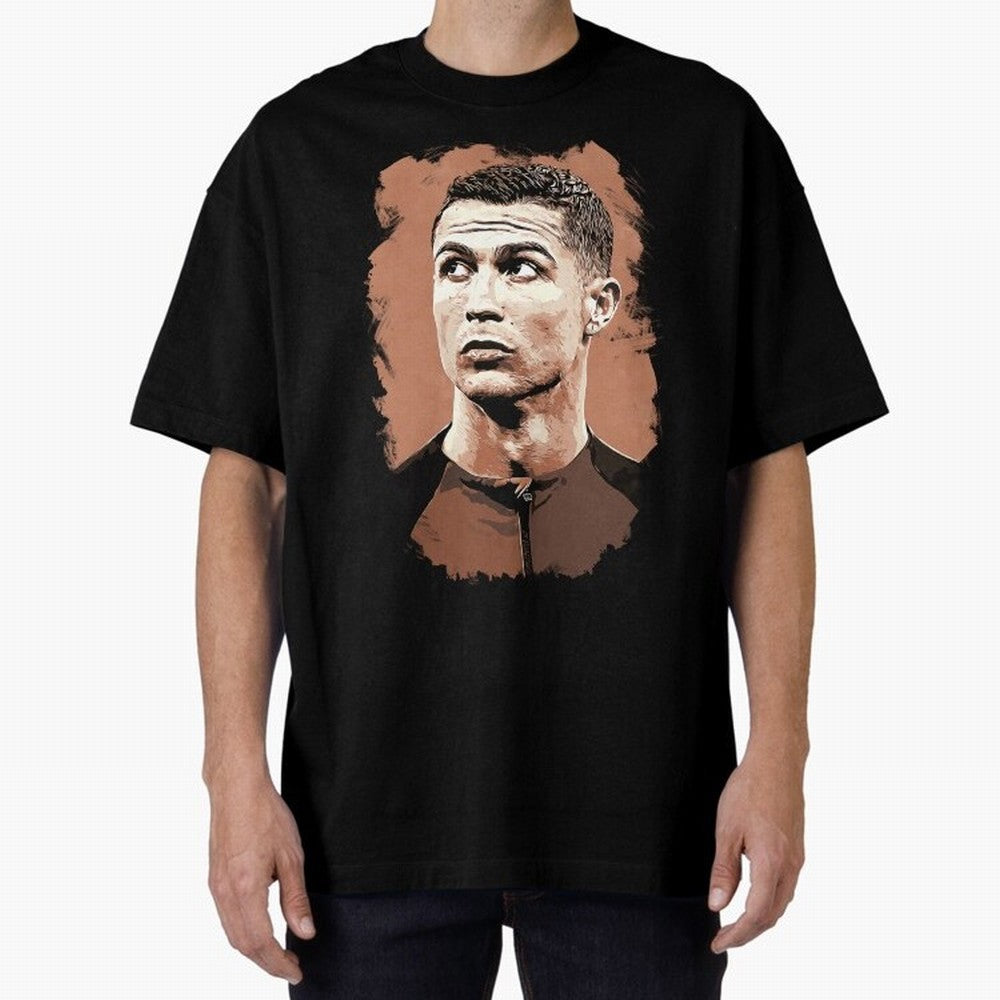 Cristiano Ronaldo Vexel Painting Oversized T-Shirt Showcase FIFA World Cup 2026 USA Canada Mexico for Fans of Neymar, Haaland and Cristiano Ronaldo and Brazil, Bringing Fan Favorite Moments, National Team Passion, Big Match Drama and Soccer
