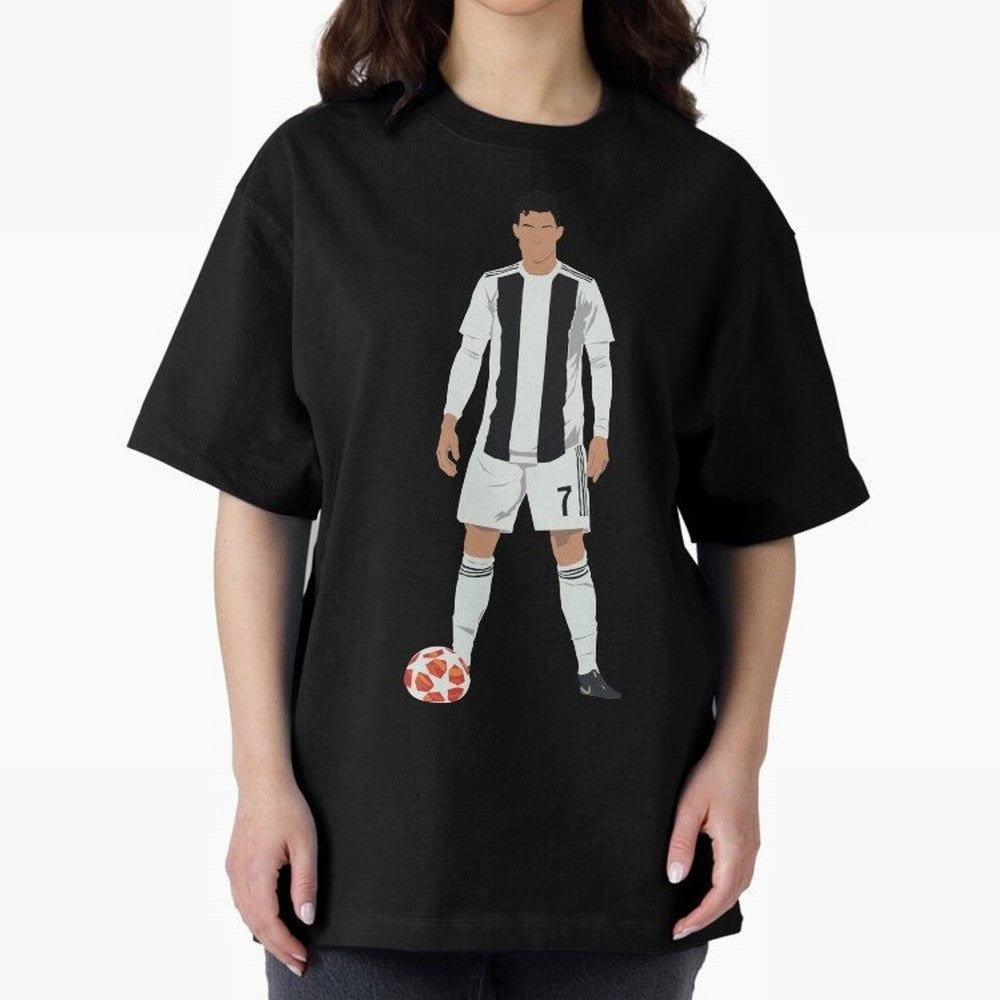 Ronaldo Stance Oversized T-Shirt Honor Champions and Dreams in Match Day Hype around FIFA World Cup 2026 USA Canada Mexico, Messi, CR7 and Mbappe, England, France and Netherlands, Global Supporter Spirit, Legendary Goals, National Colors and