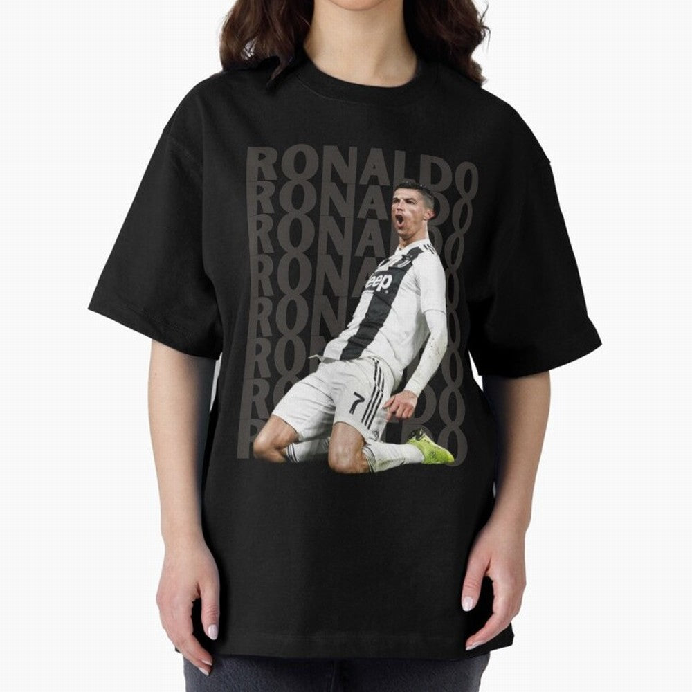 Cristiano Ronaldo | Portugal | Football | GOAT | Juventus Oversized T-Shirt Discover FIFA World Cup 2026 Spirit, Driven by Spain, Messi, Supporter Pride, Iconic Celebrations, Legendary Names and Global Match Day Energy; Ideal for Fans Who Follow