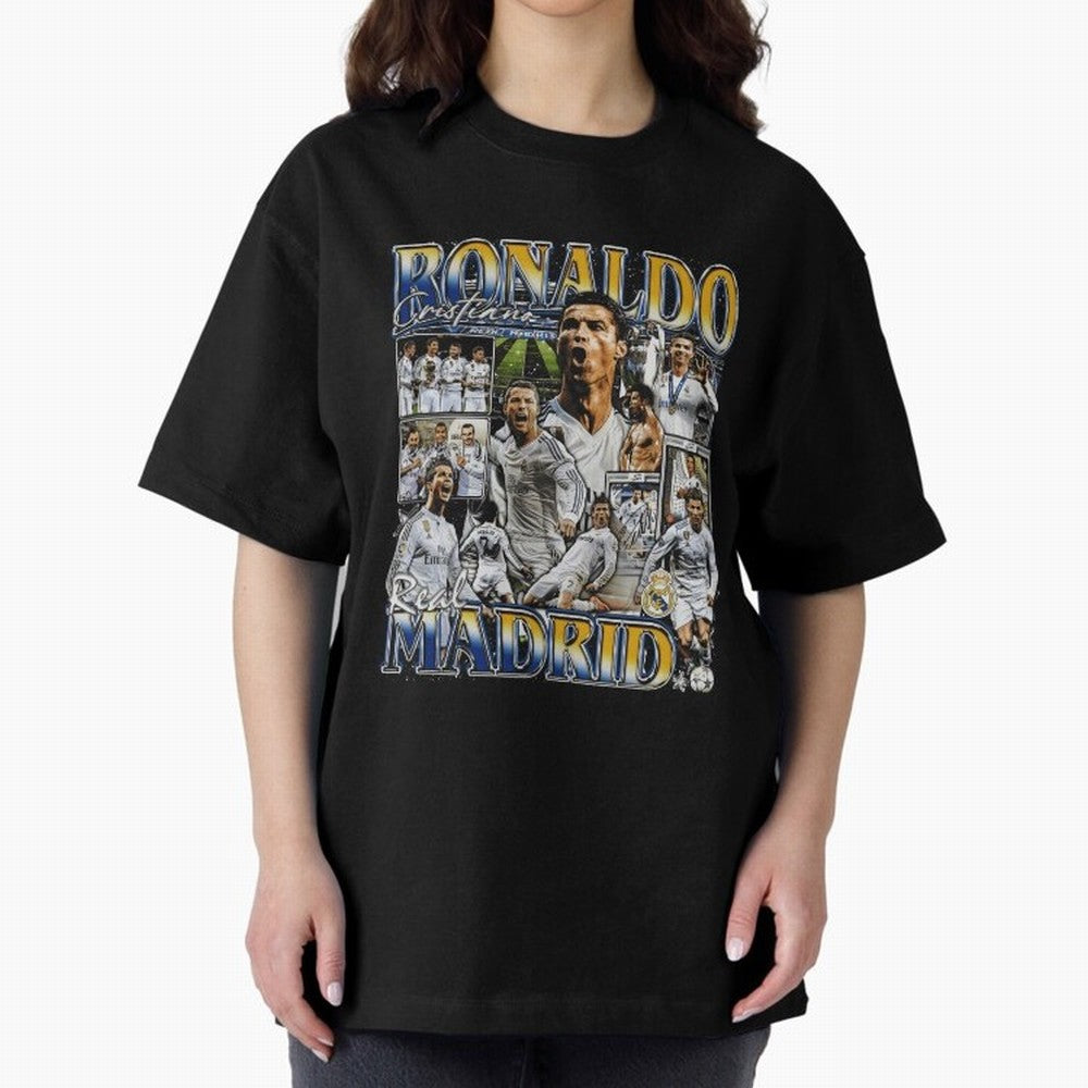 Cristiano Ronaldo Real Vintage Bootleg Oversized T-Shirt Honor the Beautiful Game during FIFA World Cup 2026 Group Stage for Fans of CR7 and Messi and France and Portugal, Bringing Champion Mindset, Group Stage Buzz, Knockout Tension and Passionate