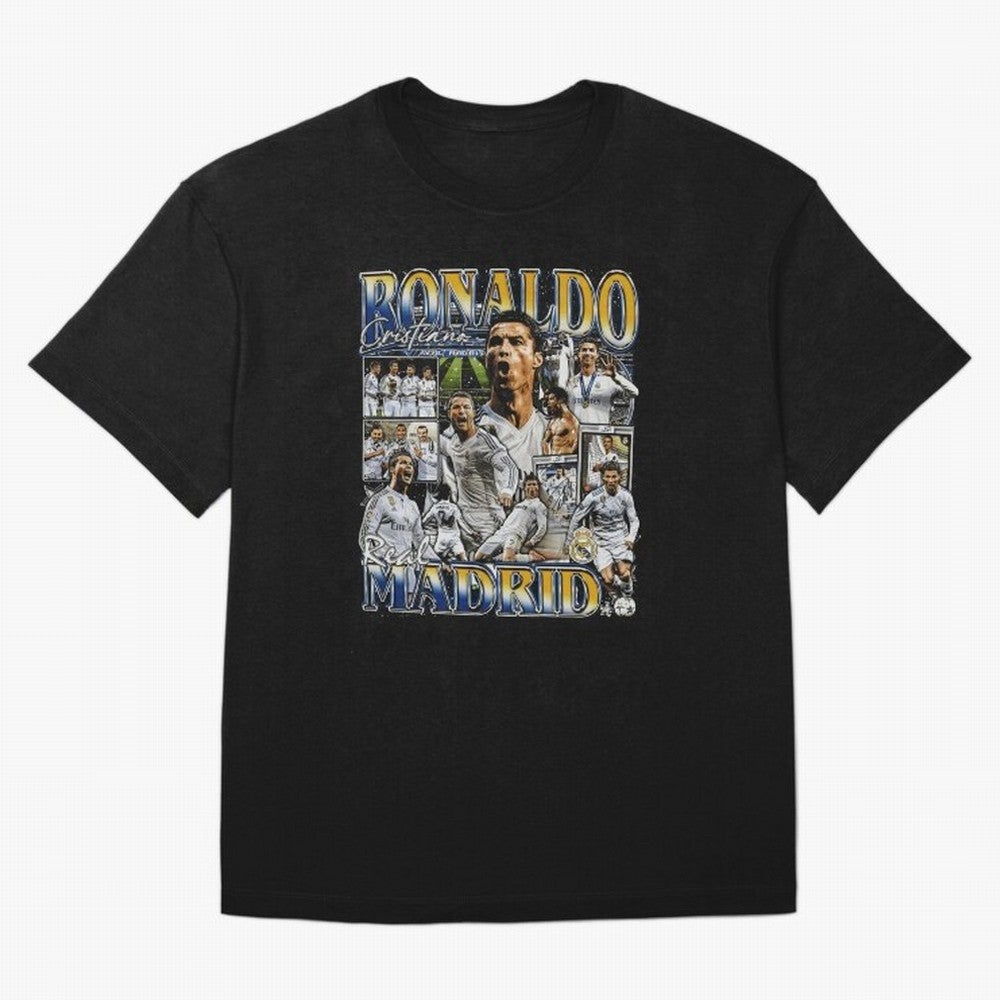 Cristiano Ronaldo Real Vintage Bootleg Oversized T-Shirt Honor the Beautiful Game during FIFA World Cup 2026 Group Stage for Fans of CR7 and Messi and France and Portugal, Bringing Champion Mindset, Group Stage Buzz, Knockout Tension and Passionate