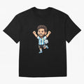 Cute Football Champion Cartoon Design Oversized T-Shirt Honor the Football Icons of Global Football Passion for FIFA World Cup 2026, Celebrating Neymar, Haaland and Cristiano Ronaldo, Argentina, Goal Celebration Energy, Supporter Heritage, Football